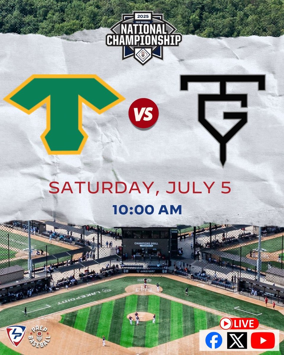 LakePoint Sports (@lakepointsports) on Twitter photo #14uNat25 ๐๐๐ฉ๐ from LakePoint Sports
โพ <a href="/Baseballmemphis/">Memphis Tiger Baseball</a> ๐ <a href="/TopGun_Baseball/">Top Gun Baseball</a>
๐
Saturday
โฐ 10:00 AM
๐๏ธ <a href="/coryjmccartney/">Cory McCartney</a>, <a href="/Avery_Hunt20/">Avery Hunt</a> & <a href="/GraysonRosen/">Grayson Rosen</a>
๐บ Facebook, X & YouTube
<a href="/prepbaseball/">Prep Baseball</a> | <a href="/PBRTournaments/">Prep Baseball Tournaments</a> #14uNat25 ๐๐๐ฉ๐ from LakePoint Sports
โพ <a href="/Baseballmemphis/">Memphis Tiger Baseball</a> ๐ <a href="/TopGun_Baseball/">Top Gun Baseball</a>
๐
Saturday
โฐ 10:00 AM
๐๏ธ <a href="/coryjmccartney/">Cory McCartney</a>, <a href="/Avery_Hunt20/">Avery Hunt</a> & <a href="/GraysonRosen/">Grayson Rosen</a>
๐บ Facebook, X & YouTube
<a href="/prepbaseball/">Prep Baseball</a> | <a href="/PBRTournaments/">Prep Baseball Tournaments</a>