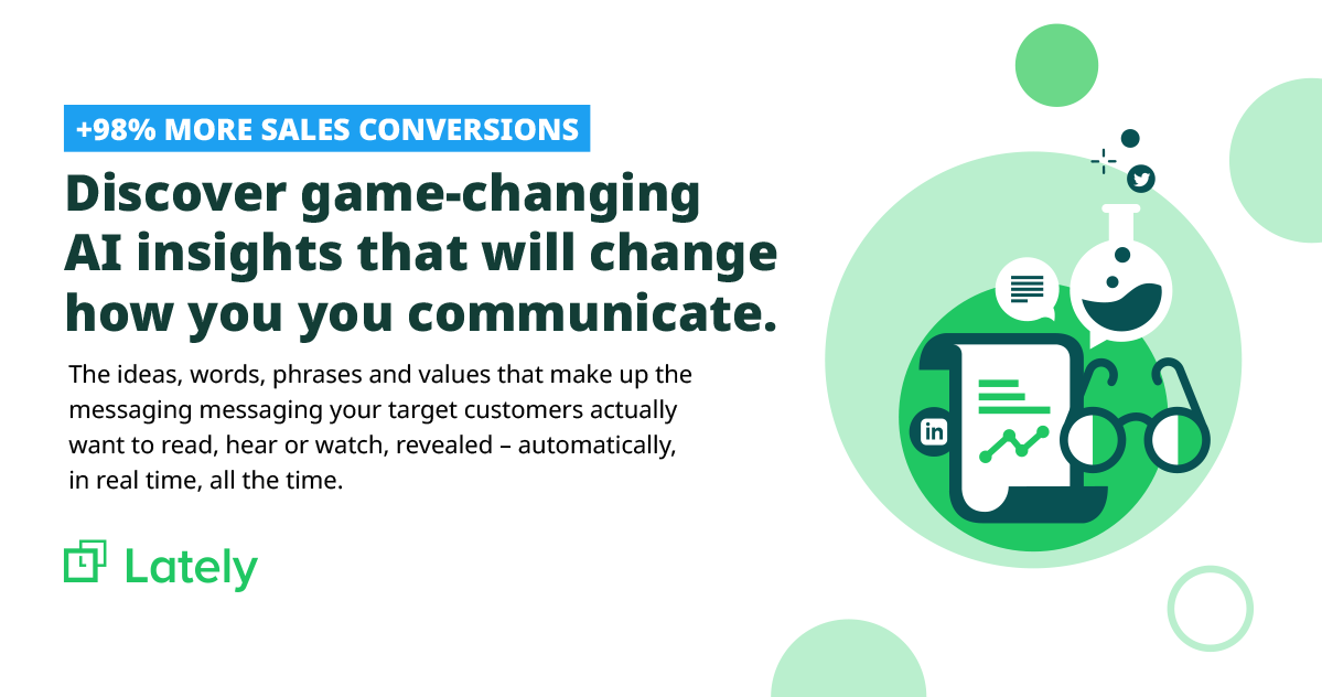 Luck, tons of research, pesky sales folks... sure, all those things MIGHT actually help ya convert your target audience. But Lately DEFINITELY will. And it's ready for you to take for a spin NOW: bit.ly/3vfasJL #GenAI