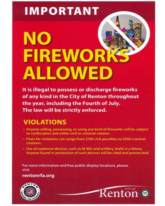 Happy 4th of July! This 4th of July, remember to leave the emergency line (9-1-1) open for emergencies. For non-emergencies, such as fireworks being used, please call 425-235-2121 instead.
