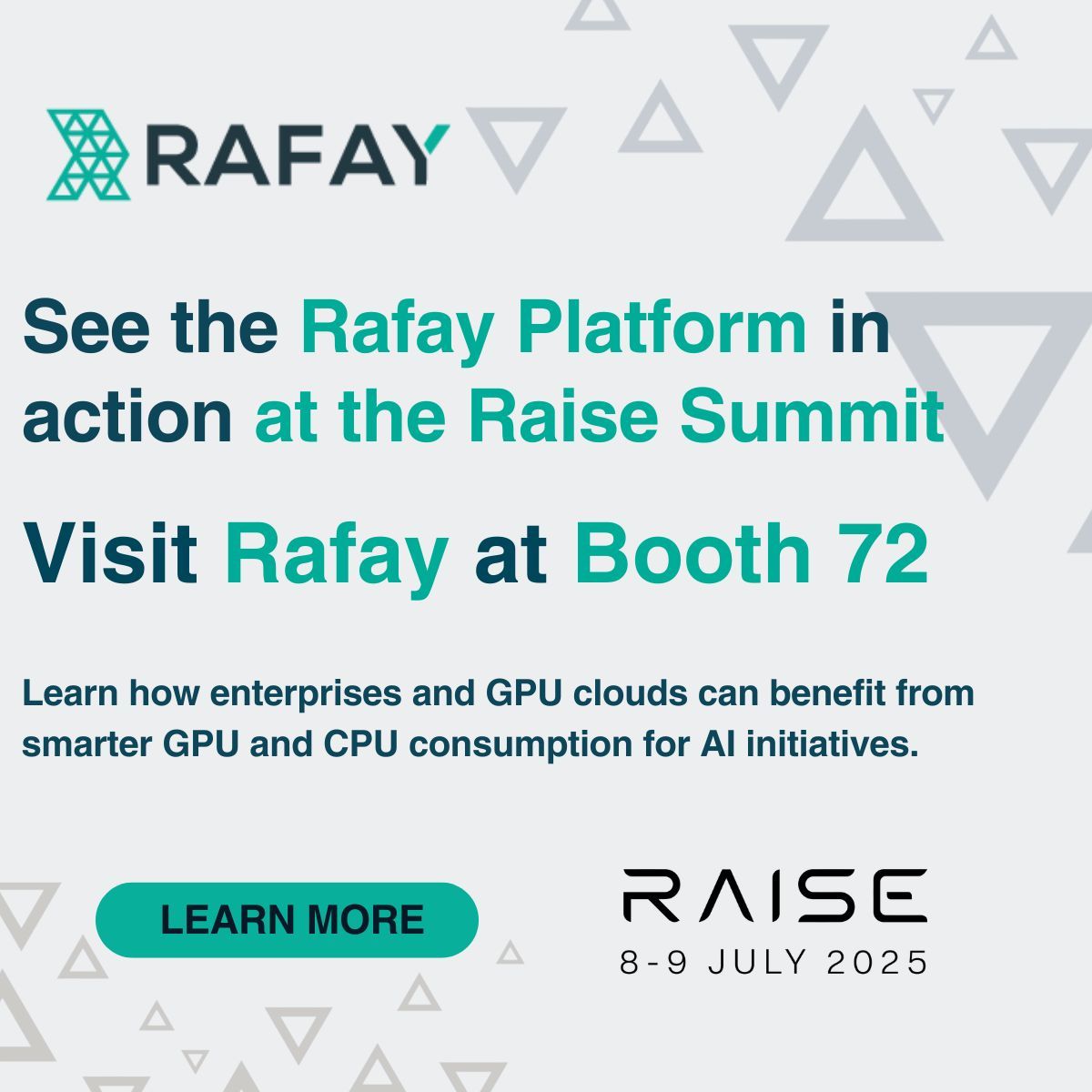rafaysystemsinc's tweet image. AI infrastructure investments must convert into operational outcomes. Rafay enables teams to turn GPUs into usable services with fast adoption curves.
Learn how Rafay drives infrastructure ROI at Booth 72 during the Raise Summit in Paris: buff.ly/0IoifA6
