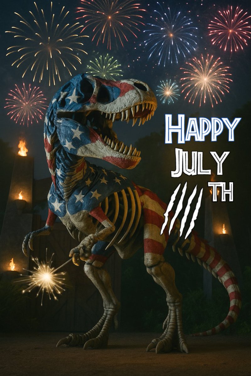 Have a great #4thofJuly weekend, everyone!
#JurassicWorldRebirth 
$AMC 🦖🇺🇲🎇