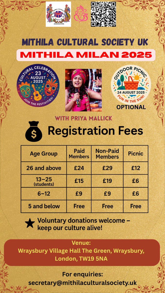 Mithila Cultural Society UK (@mcsuk_09) on Twitter photo рд╣рдХрд╛рд░
рдорд┐рдерд┐рд▓рд╛ рдХрд▓реНрдЪрд░рд▓ рд╕реЛрд╕рд╛рдЗрдЯреА рдпреВ.рдХреЗ. рдХреЗ рд╡рд╛рд░реНрд╖рд┐рдХреЛрддреНрд╕рд╡, рдорд┐рдерд┐рд▓рд╛ рдорд┐рд▓рди 2025 рдХреЗ рдЕрд╡рд╕рд░ рдкрд░ рдЕрдкрдиреЗ рдХреЗ рд╕рд╛рджрд░ рдЖрдордВрддреНрд░рдг рдЕрдЫрд┐ред рд╕рджрд╕реНрдпрдЧрдг, рд╡рд┐рд╢реЗрд╖ рдХ' рдХреЗ рдпреБрд╡рд╛ рд╡рд░реНрдЧ рдХреЗ рд╡реНрдпрд╛рдкрдХ рд╕рд╣рднрд╛рдЧрд┐рддрд╛ рдХреЗ рдЙрджреНрджреЗрд╢реНрдп рд╕рдВ рдкрд╣рд┐рд▓ рдмреЗрд░ рдиреНрдпреВрдирддрдо рдкрдВрдЬреАрдХ рд╢реБрд▓реНрдХ рд░рд╛рдЦрд▓ рдЧреЗрд▓ рдЕрдЫрд┐ред рд╣рдХрд╛рд░
рдорд┐рдерд┐рд▓рд╛ рдХрд▓реНрдЪрд░рд▓ рд╕реЛрд╕рд╛рдЗрдЯреА рдпреВ.рдХреЗ. рдХреЗ рд╡рд╛рд░реНрд╖рд┐рдХреЛрддреНрд╕рд╡, рдорд┐рдерд┐рд▓рд╛ рдорд┐рд▓рди 2025 рдХреЗ рдЕрд╡рд╕рд░ рдкрд░ рдЕрдкрдиреЗ рдХреЗ рд╕рд╛рджрд░ рдЖрдордВрддреНрд░рдг рдЕрдЫрд┐ред рд╕рджрд╕реНрдпрдЧрдг, рд╡рд┐рд╢реЗрд╖ рдХ' рдХреЗ рдпреБрд╡рд╛ рд╡рд░реНрдЧ рдХреЗ рд╡реНрдпрд╛рдкрдХ рд╕рд╣рднрд╛рдЧрд┐рддрд╛ рдХреЗ рдЙрджреНрджреЗрд╢реНрдп рд╕рдВ рдкрд╣рд┐рд▓ рдмреЗрд░ рдиреНрдпреВрдирддрдо рдкрдВрдЬреАрдХ рд╢реБрд▓реНрдХ рд░рд╛рдЦрд▓ рдЧреЗрд▓ рдЕрдЫрд┐ред