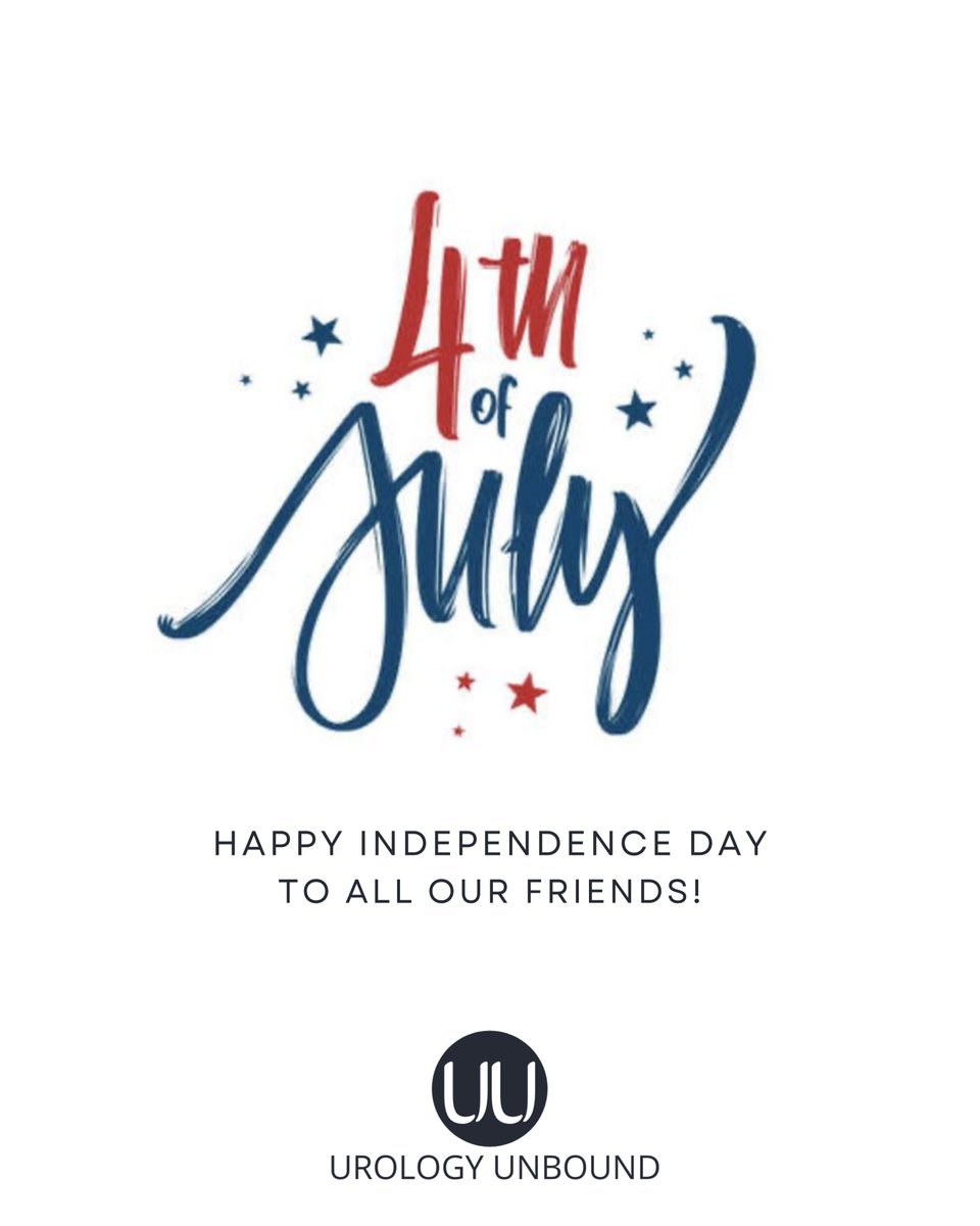 UrologyUnbound's tweet image. Happy #FourthOfJuly!🗽
Wishing you and your family a safe and joyful holiday! ❤️🤍💙
Today, we celebrate freedom and the spirit that unites us all ✨🦅🎉
#IndependenceDay #4thofJuly #UrologyUnbound