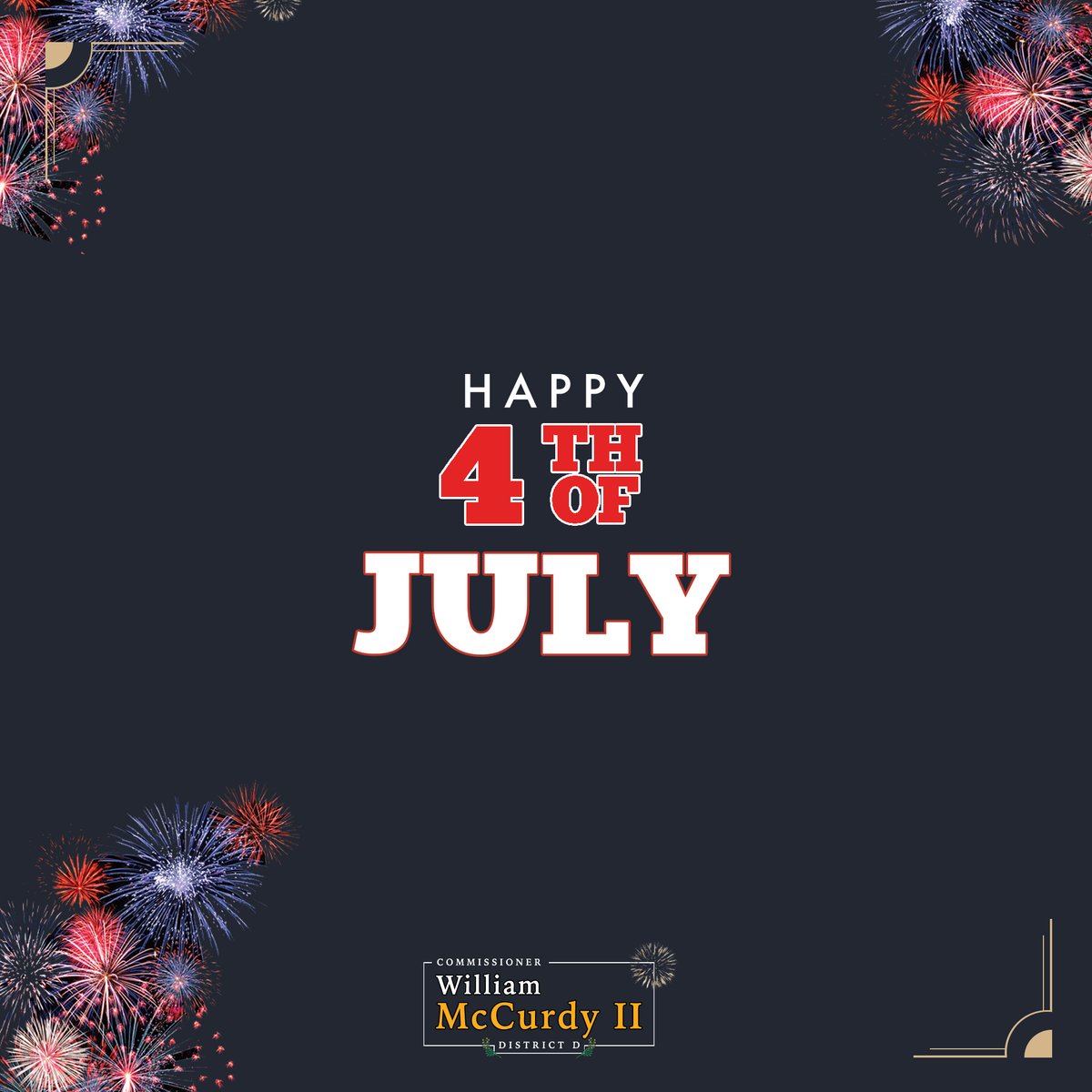 CommishMcCurdy's tweet image. 🎆 Wishing everyone a safe and joyful Fourth of July! Today we celebrate the spirit of freedom, unity, and the resilience that defines our nation. Let’s continue working together to build a brighter future for all of 🇺🇸.