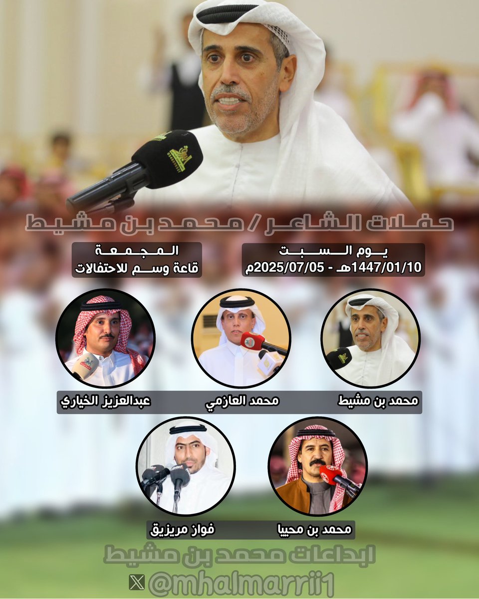 القابله باذن الله تعالى 
في المجمعه 👇🏼

<a href="/mhalmarri79/">محمد بن مشيط المري</a> 
<a href="/Mohmmadazmey/">محمد العازمي</a> 
<a href="/bn_dhim/">عبدالعزيز الخياري</a>