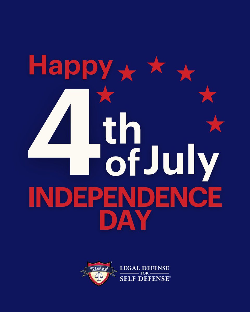 Happy Fourth of July. 🇺🇸  Wishing you a safe and meaningful Independence Day. 

#IndependenceDay #FourthofJuly #USLawShield #Holiday #Safety #SelfDefense