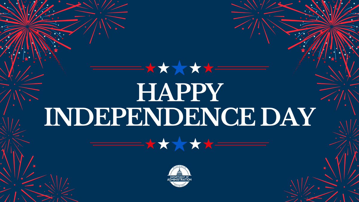 WisconsinDOA's tweet image. Happy Fourth of July, #Wisconsin! Today, we take time to celebrate and reflect on our nation's values and history together. Whether you're seeing loved ones, watching fireworks, or simply enjoying the holiday weekend, happy #IndependenceDay.