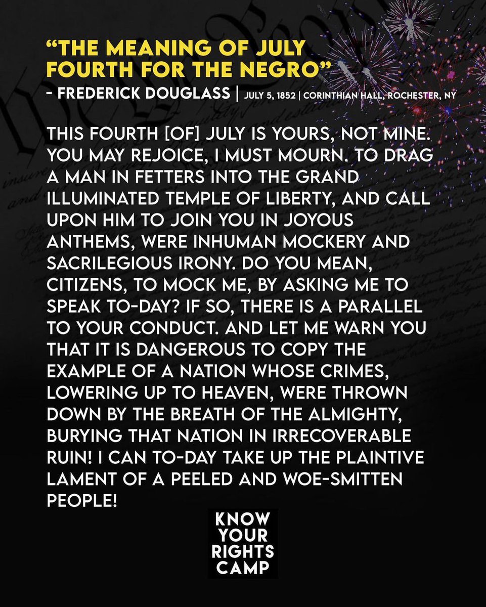 On this July 4th, take the time to read the powerful words of #FrederickDouglass. 

#july4th #independenceday