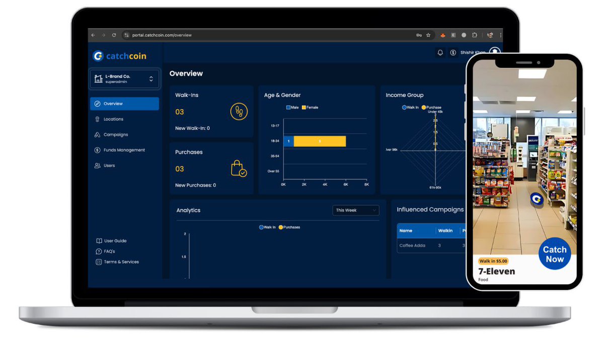 🚀 Catch Real-World Data. Reward Real-World Action.

The future of business insights is here with catchcoin™!

This is how Web3, AR, and Retail come together to create transparent, trackable, decentralized marketing.

✅ Start your journey at portal.catchcoin.com