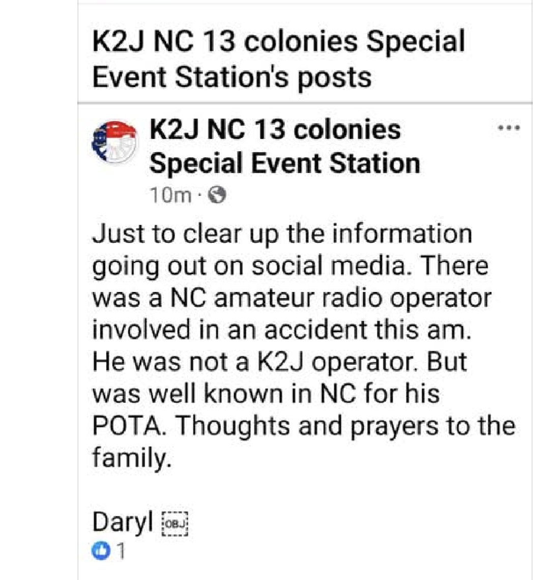 Terrible news out of North Carolina today ... Initial reports are that a Ham Radio Operator was electrocuted while raising an antenna mast near overhead power lines.
wral.com/news/local/man…