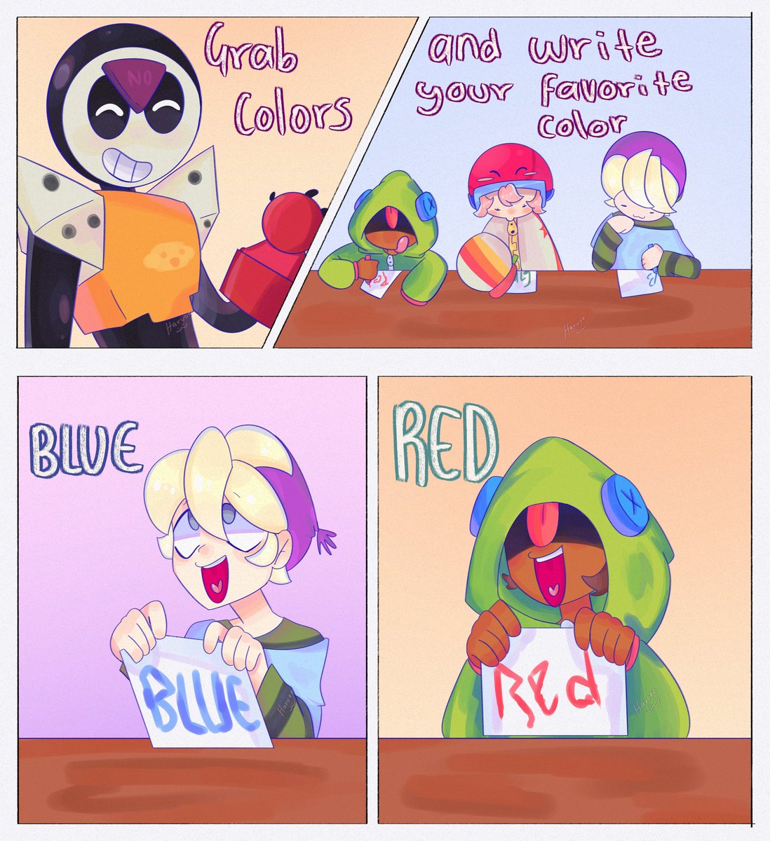 _haruoo_2's tweet photo. it is not a creative color🙊

#meeple #bonnie #gus #león #BrawlStars #BrawlStarsArt https://t.co/fFELUNDowo