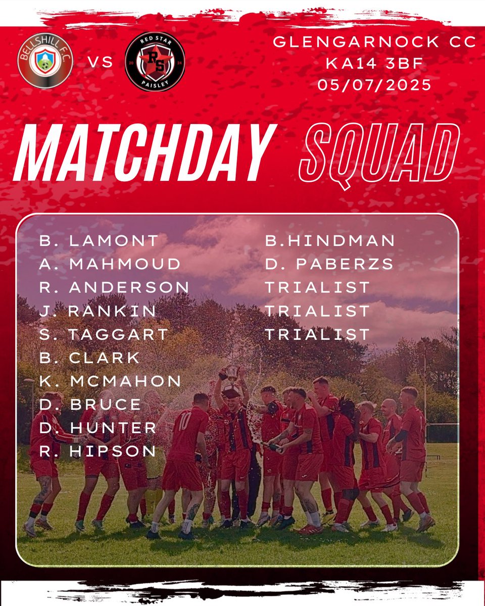 Tomorrow’s matchday squad!

Mon the Hill 🔴⚫️