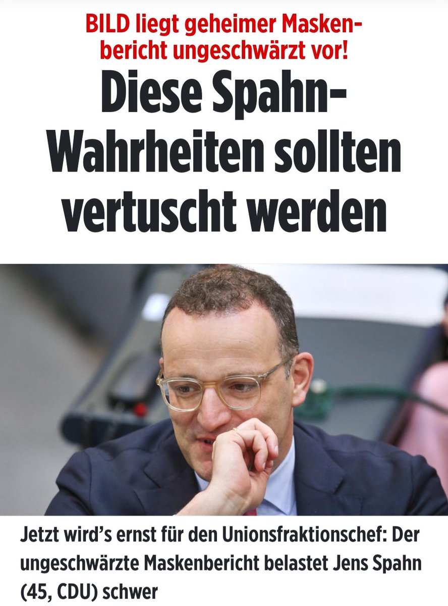 SO geht Journalismus!
BILD veröffentlicht die Spahn-Akten UNGESCHWÄRZT!
Unter anderem geht daraus hervor, dass Spahn mit der bereits wegen Maskendeals verurteilten Andrea Tandler zusammengearbeitet hat.
Die Akten enthalten so viel Brisanz, dass Spahn das politisch nicht überleben