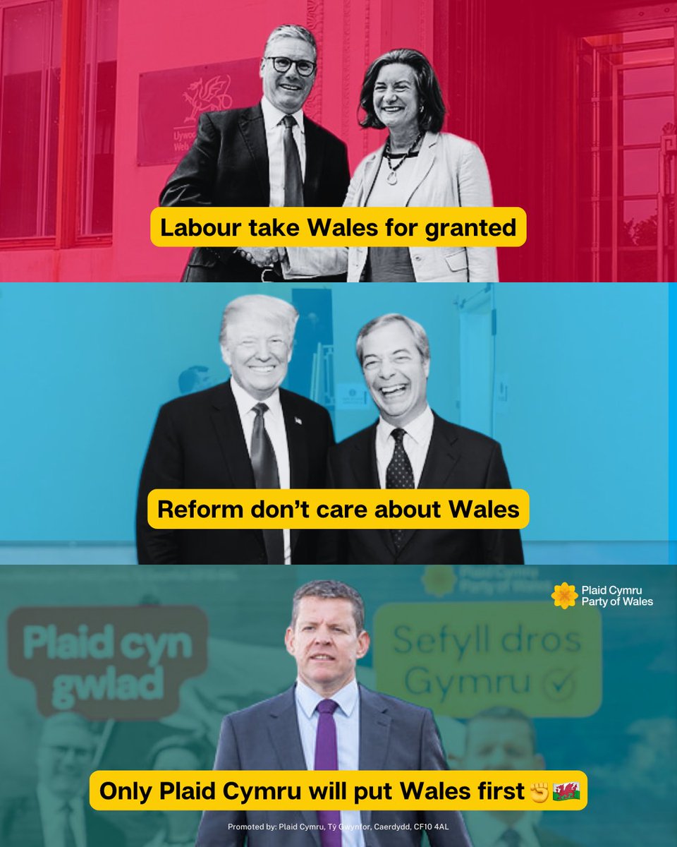In May 2026, vote for a fresh start 🏴󠁧󠁢󠁷󠁬󠁳󠁿

Vote for fairness. For ambition. For a government that truly puts Wales first.

Vote Plaid Cymru 💚