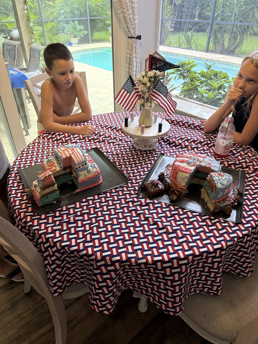 WillyRice's tweet image. I was forced into judging the cake competition between grandkids. 1 or 2? How would you vote?
