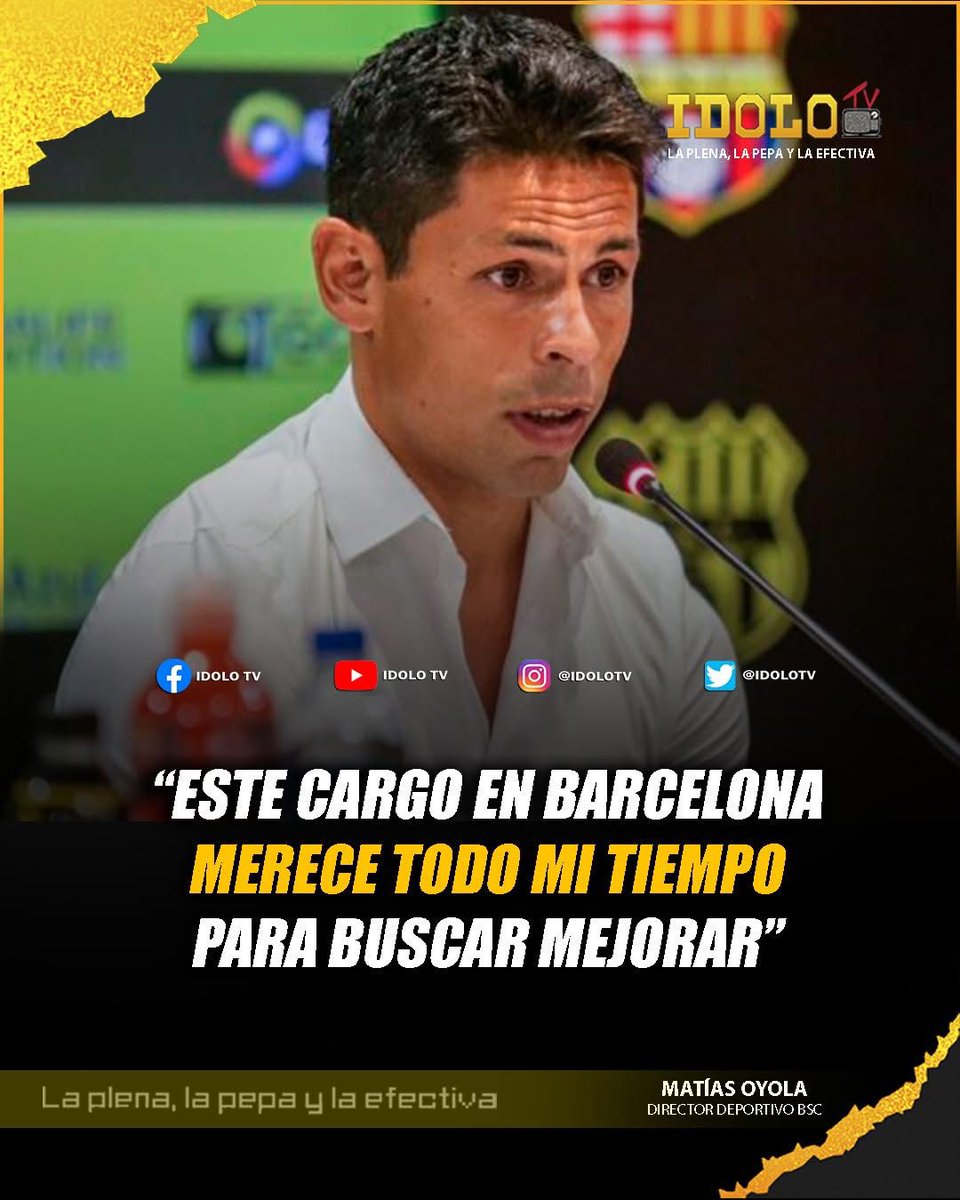 Oyola dice que Barcelona necesita todo su tiempo‼️