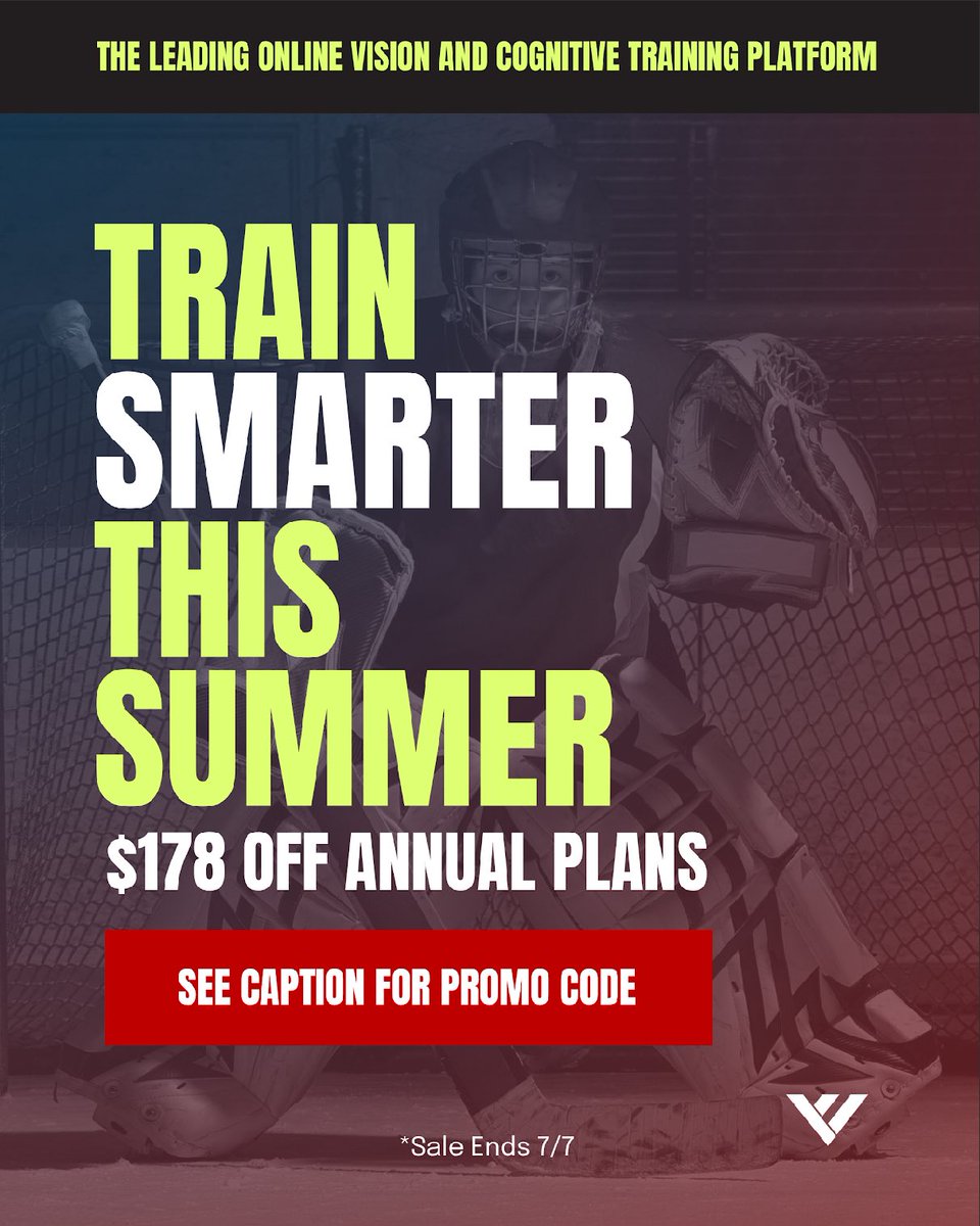 GoalieGearNerd's tweet image. If you are looking to add one thing to your off-season training, it should be @VizualEdge . Used by many NHL goalies, VE is doing a special Summer pricing promo right now. Plus you can an extra $10 off annual subscription plans if use promo the link in our bio and promo code…