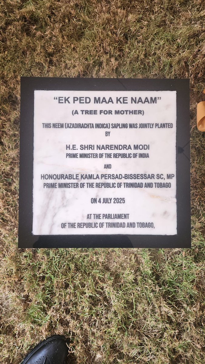 Randhir Jaiswal (@meaindia) on Twitter photo Building green & sustainable 🇮🇳-🇹🇹partnership.
PM <a href="/narendramodi/">Narendra Modi</a> and PM Kamla Persad- Bissessar jointly planted a Neem sapling in the Parliament premises of Trinidad and Tobago, under the #EkPedMaaKeNaam initiative of India. Building green & sustainable 🇮🇳-🇹🇹partnership.
PM <a href="/narendramodi/">Narendra Modi</a> and PM Kamla Persad- Bissessar jointly planted a Neem sapling in the Parliament premises of Trinidad and Tobago, under the #EkPedMaaKeNaam initiative of India.