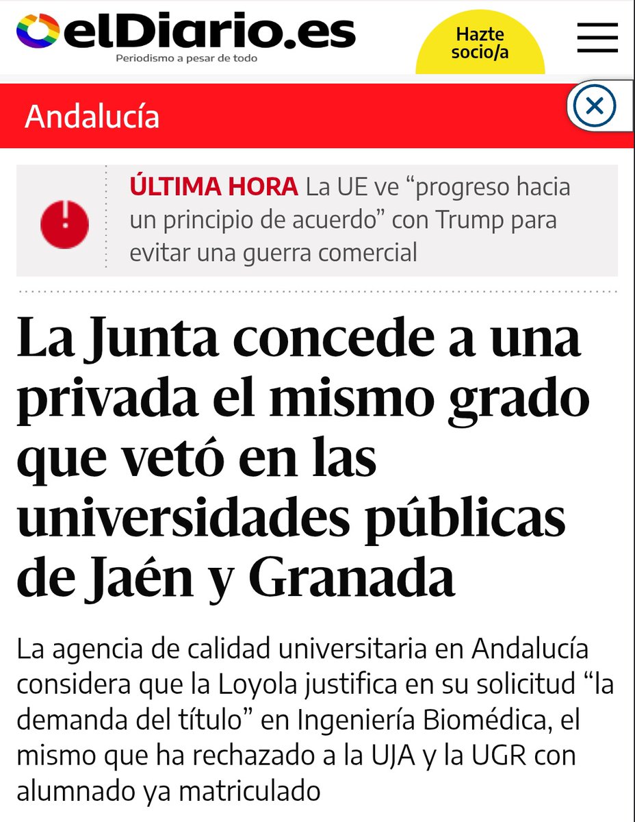 usteaeducacion's tweet photo. Al PP le encanta el negocio y que sus amigos de la Iglesia Católica se beneficien; un negocio de 9000 € la matrícula 
La Junta le ha vetado un Grado a la @CanalUGR y a la @ujaen y se la ha regalado a "sus jesuitas", dejando alumnado sin poderse matricular con notas excelentes. https://t.co/wu4AYIqs3m
