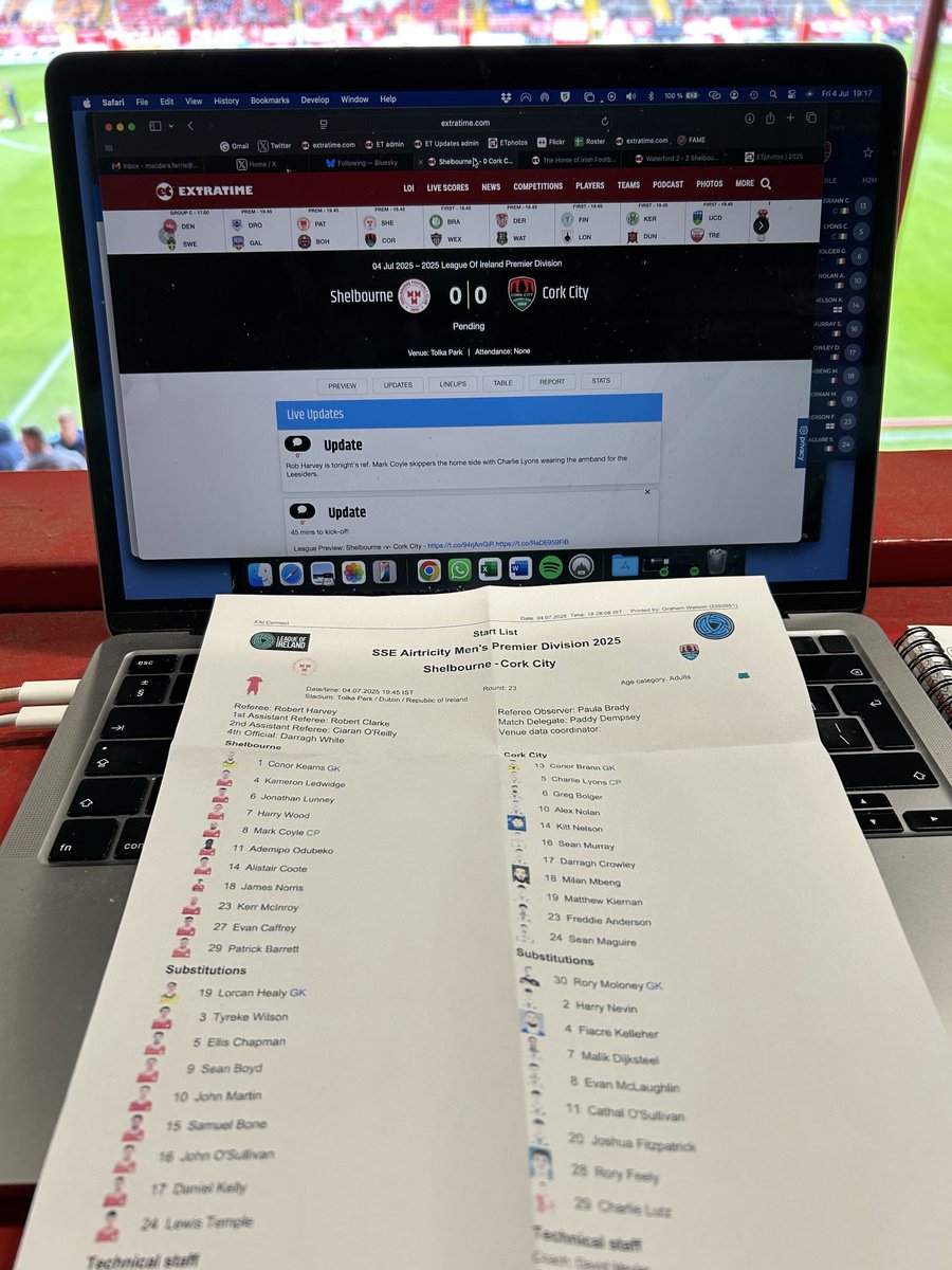 Macdara Ferris (@macdarabueller) on Twitter photo Teamsheet in Tolka Park - looks like David Odumosu's international clearance didn't come through for City. Conor Brann starts in goal for the Leesiders on the banks of the River Tolka tonight.
Updates for <a href="/ExtratimeNews/">extratime.com</a> here:
extratime.com/fixtures/2025-… Teamsheet in Tolka Park - looks like David Odumosu's international clearance didn't come through for City. Conor Brann starts in goal for the Leesiders on the banks of the River Tolka tonight.
Updates for <a href="/ExtratimeNews/">extratime.com</a> here:
extratime.com/fixtures/2025-…