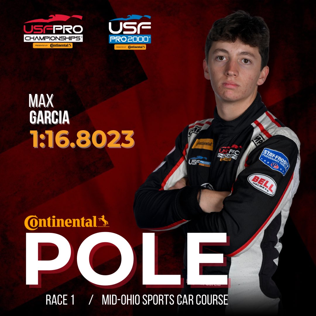 Your USF Pro 2000 pole sitter: Max Garcia with Pabst Racing! 💪 Setting the tone for an exciting weekend ahead. 

#USFPro #IndyCar #Motorsports #PFCGP #PFCequipped