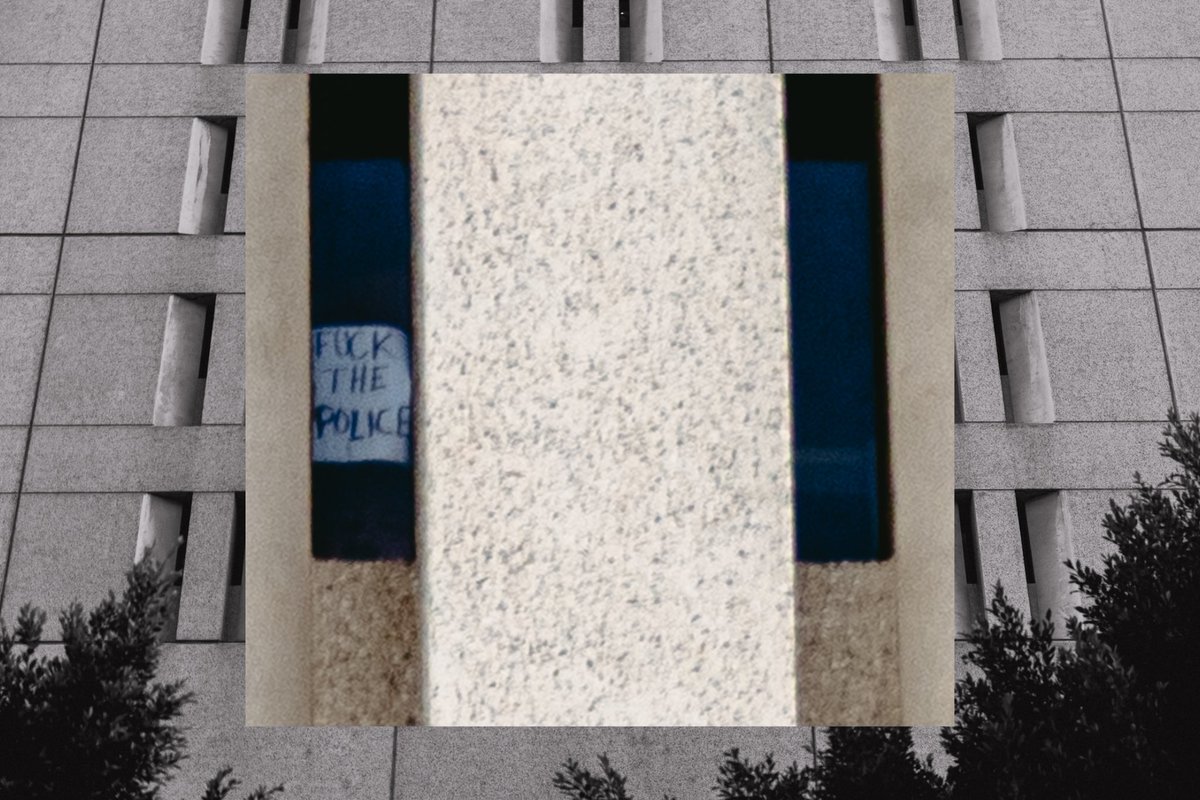 Anti-ICE protest. Folks incarcerated at the Metropolitan Detention Center share signs from the small windows in their cells. 6/8/25