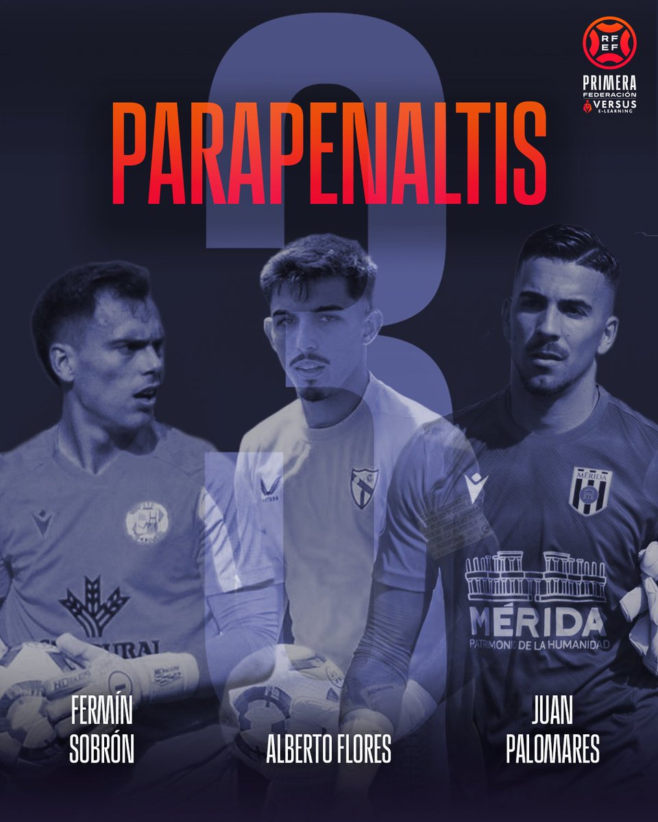 🧤 ¡𝗟𝗢𝗦 𝗣𝗔𝗥𝗔𝗣𝗘𝗡𝗔𝗟𝗧𝗜𝗦! 🧤

<a href="/ferminsobron_1/">Fermín Sobrón Olarte</a> ❤️🤍 @ZCFOficial
<a href="/Albertofl_1/">Alberto</a> 🤍❤️ <a href="/CanteraSFC/">Sevilla Atlético y Cantera Sevilla FC</a>
Juan Palomares 🤍🖤 <a href="/Merida_AD/">A.D. Mérida</a>

🙌 Los tres porteros 𝗽𝗮𝗿𝗮𝗿𝗼𝗻 𝘁𝗿𝗲𝘀 𝗽𝗲𝗻𝗮𝗹𝘁𝗶𝘀 𝗰𝗮𝗱𝗮 𝘂𝗻𝗼 esta temporada.

#PrimeraFederación | #VersusELearning