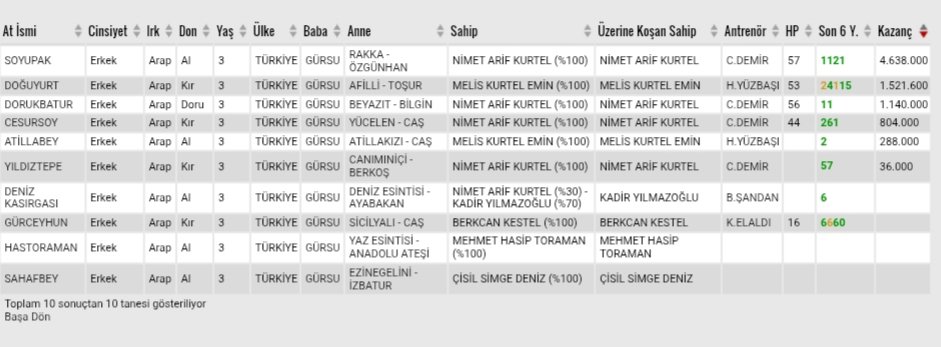 Sadece 10 tane erkek tayı var ama SOYUPAK dışında burdan başka grup galibi tay çıkaracağını düşünüyorum