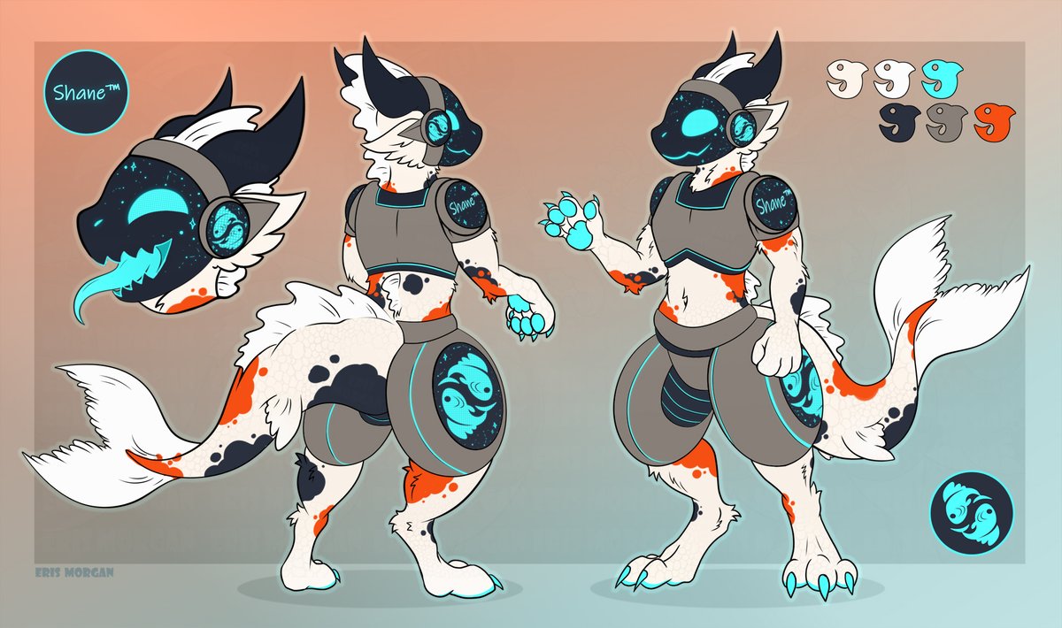 Koi Kobold Protogen - Reference Sheet
Custom Commission for Capacarm on reddit

#furry #furryart