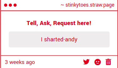 ImStinkyToes's tweet photo. Thanks for letting me know Andy heart emojis https://t.co/0hSbGzDIkF