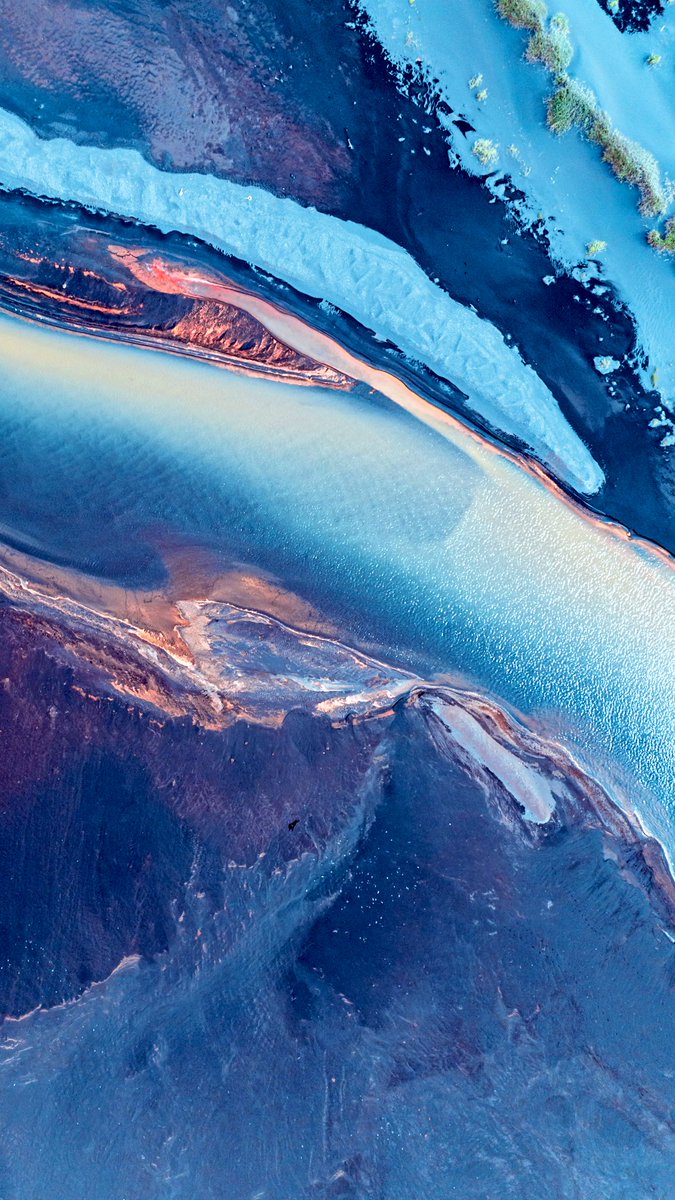 Dreamland in Iceland 

Drone shots of a river flowing over a beach