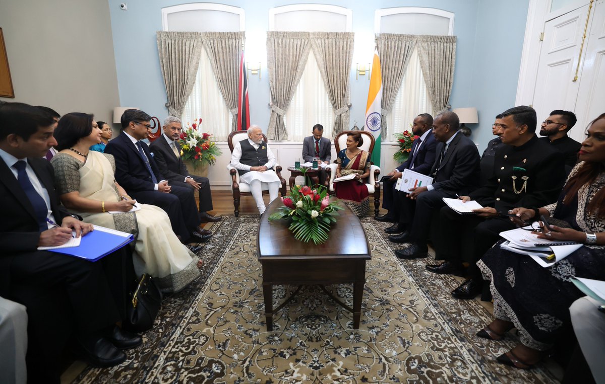 The talks with Prime Minister Kamla Persad-Bissessar covered the full range of India-Trinidad &amp; Tobago friendship. We agreed that it is important to add further momentum to our economic partnership and focus on sectors such as disaster management, climate change and defence.