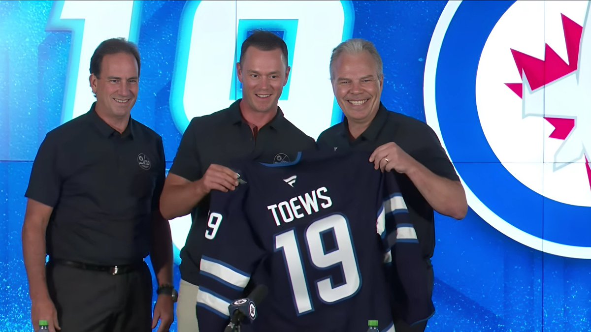 Jonathan Toews introduced as a member of the Winnipeg Jets.