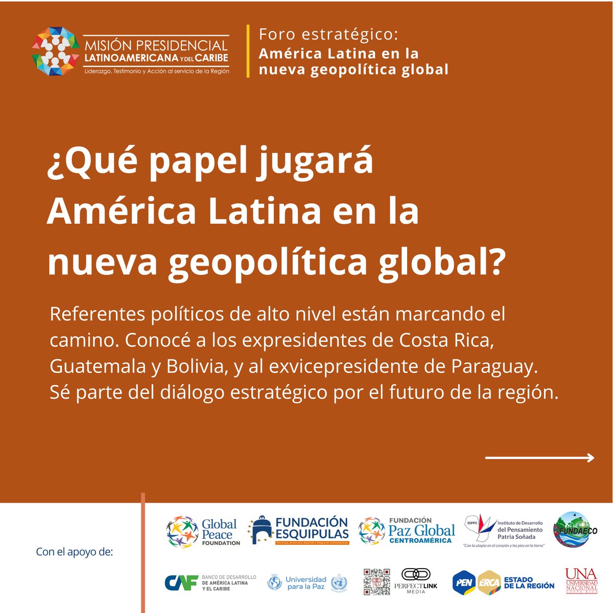 🌎 ¿Qué lugar le corresponde a América Latina en el nuevo orden mundial?
En tiempos de fragmentación geopolítica y disputa tecnológica, la región debe alzar la voz.
Presentamos a algunos de los participantes👥
🧵Abrimos hilo: