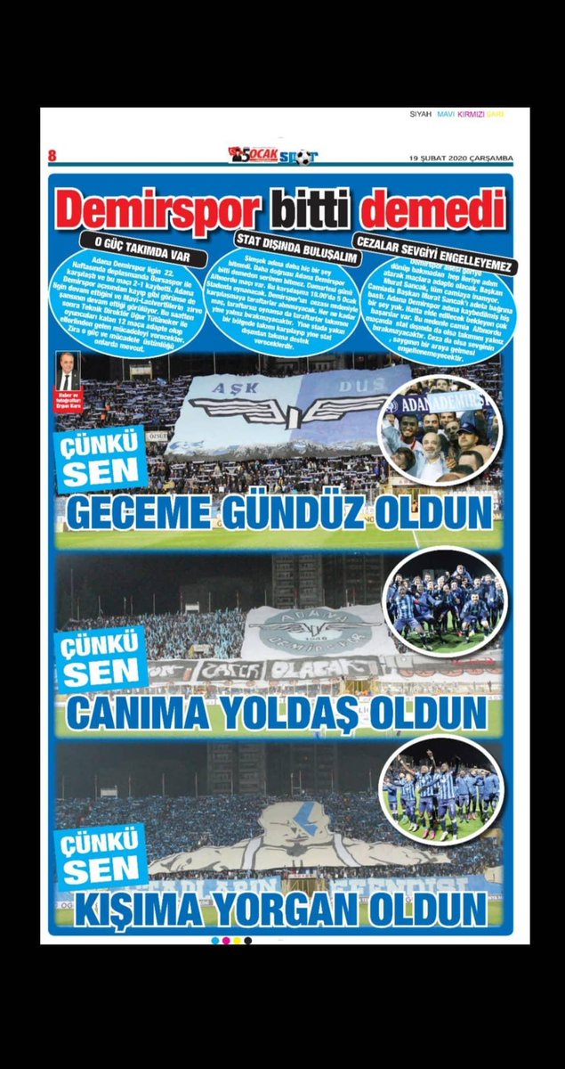 onr_kara's tweet photo. Bu takım bizim öz kardeşimiz, ailemiz. Geçmişte olduğu gibi bugün de Adana Demirspor bitti demedik, demeyeceğiz!  #BuYangınHepimiziYakar https://t.co/4ILVKBY4hU