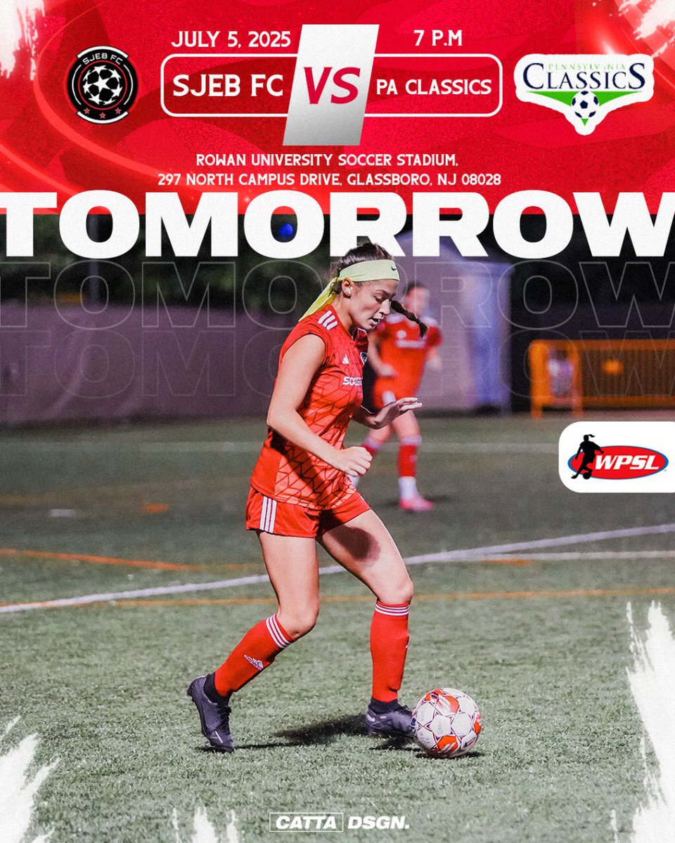 SJEB FC (@sjebfc) on Twitter photo Happy July 4th to all our supporters! As you enjoy the hot dogs, ice cream, and fireworks, make your plans to join us tomorrow night for the <a href="/WPSL/">Women’s Premier Soccer League</a> Mid-Atlantic Conference Championship Game at Rowan University Soccer Stadium at 7 PM!🫡🇺🇸💥
<a href="/WPSL/">Women’s Premier Soccer League</a> <a href="/WPSLEast/">WPSL East Region</a>
#HerGame #WPSL #WPSLEast Happy July 4th to all our supporters! As you enjoy the hot dogs, ice cream, and fireworks, make your plans to join us tomorrow night for the <a href="/WPSL/">Women’s Premier Soccer League</a> Mid-Atlantic Conference Championship Game at Rowan University Soccer Stadium at 7 PM!🫡🇺🇸💥
<a href="/WPSL/">Women’s Premier Soccer League</a> <a href="/WPSLEast/">WPSL East Region</a>
#HerGame #WPSL #WPSLEast