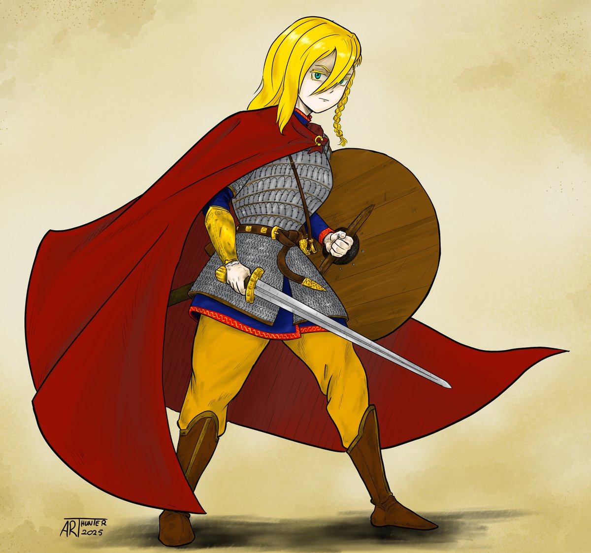 ARThunter_art's tweet image. Since she hasn't been introduced... this is Jarl.
One of the Norse nobility, the most important person in the Hird and Viki's boss.
She is not only a capable leader and a skillful politician, but also quite experienced warrior and tactican.