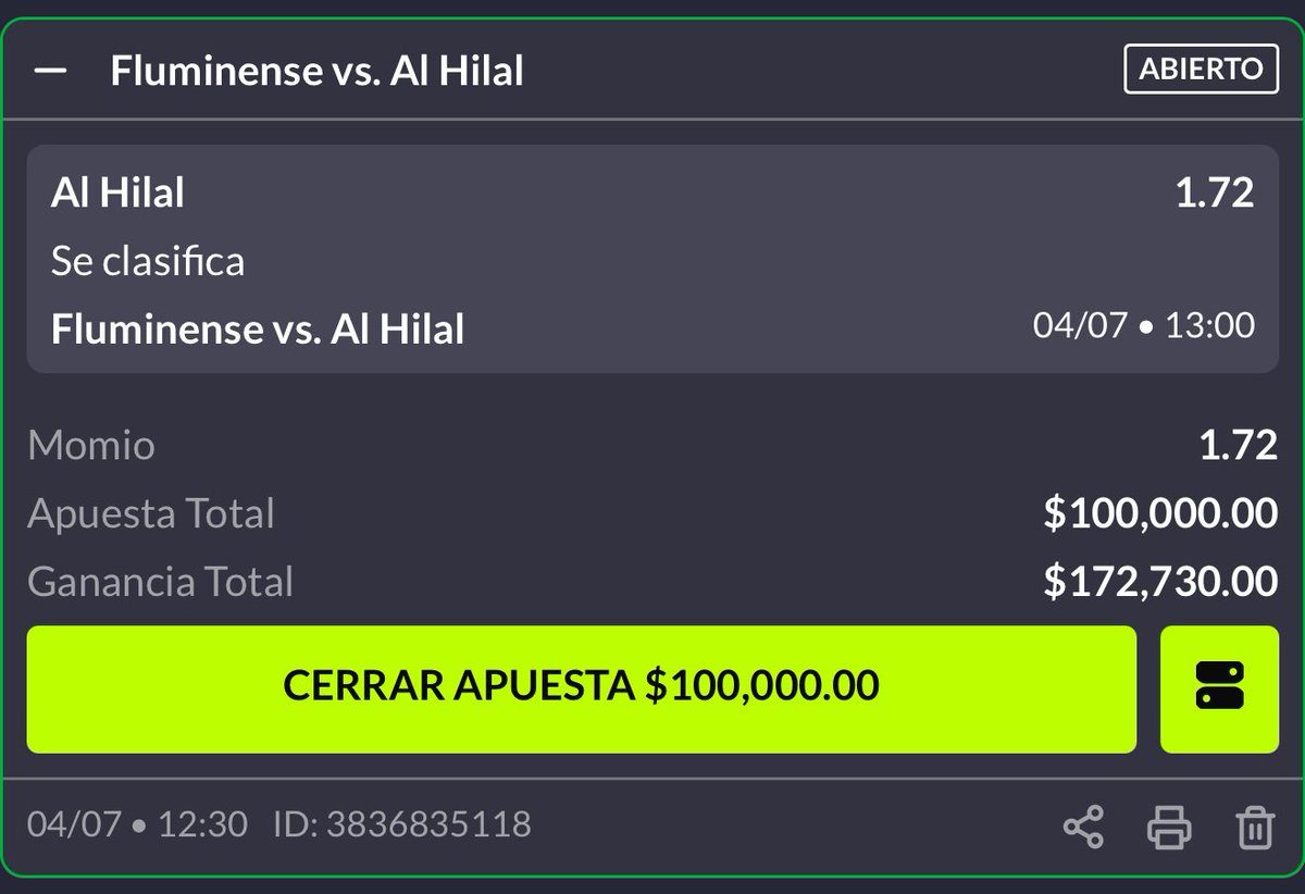 FREEPICK | jugada garantizada 

Al-Hilal se clasifica 🇸🇦⚽️

STAKE 100 alv! 

Like y RT si me sigues