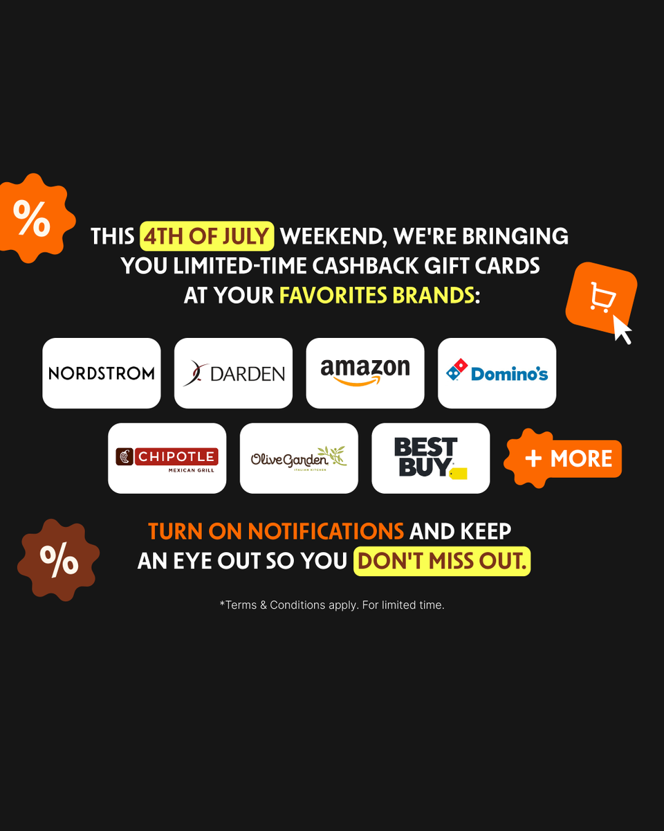 Inter Day is here just in time for the 4th of July weekend!​
​
For a limited time, enjoy up to 25% cashback on your favorite brands! ​
👉 Don’t let this amazing opportunity slip away. Celebrate with us and make the most of your savings this holiday! 🇺🇸​
​
*Terms &amp; Conditions