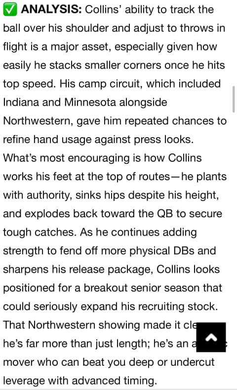 Camren “Killer” Collins (@camrencollins18) on Twitter photo Thank You <a href="/sixstarfootball/">Six Star Football | PLUS+</a> for the write up at the <a href="/NUFBFamily/">Northwestern Football</a> Camp!!!!!
#STILLWORKIN
<a href="/rths_football00/">RTHS Football</a> <a href="/PrepRedzone/">Prep Redzone 🏈</a> <a href="/EDGYTIM/">Timothy “EDGYTIM” OHalloran</a> Thank You <a href="/sixstarfootball/">Six Star Football | PLUS+</a> for the write up at the <a href="/NUFBFamily/">Northwestern Football</a> Camp!!!!!
#STILLWORKIN
<a href="/rths_football00/">RTHS Football</a> <a href="/PrepRedzone/">Prep Redzone 🏈</a> <a href="/EDGYTIM/">Timothy “EDGYTIM” OHalloran</a>