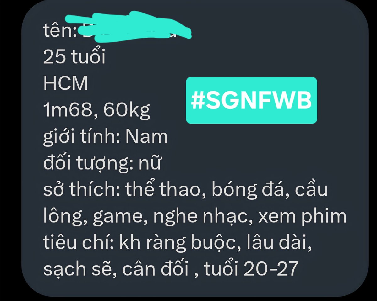 SGN299 #FWBVIE_No59_299

Bạn nam tìm  #Fwb là nữ khu vực #Saigon nè.            
👉Inbox <a href="/FWBVIE/">Cộng Đồng FWB Việt Nam( trang chính thức)</a> để biết thêm info nha.       
📷Nâng lên FWBVIE's Member để nhiều ưu tiên nhé. 

#FWBVIE #SGNFWB #Vietnamese #hcmc #Saigon #BoyFWB #lgbtVietnam #No59 #travelvietnam #Travel_FWB