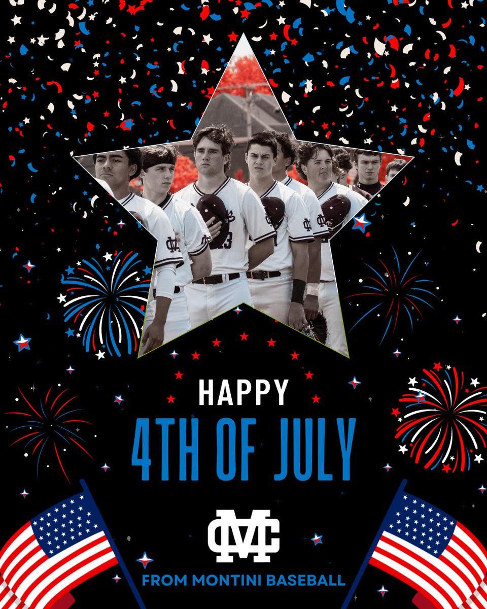 Happy 4th of July from Montini Baseball! ⚾️🎆🇺🇸

Wishing everyone a safe and exciting Independence Day filled with family, friends, fireworks, and (hopefully) some baseball too.