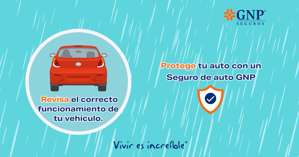 GNP Seguros (@gnpseguros) on Twitter photo De acuerdo con <a href="/CESVIMEXICO/">CESVI MÉXICO</a>, se estima que en época de lluvias 🌧 los accidentes viales se incrementan entre 15 y 20%. Toma tus medidas ante las fuertes lluvias .🚙 gnp.com.mx/responsabilida… Vivir es increíble, GNP por la Prevención. De acuerdo con <a href="/CESVIMEXICO/">CESVI MÉXICO</a>, se estima que en época de lluvias 🌧 los accidentes viales se incrementan entre 15 y 20%. Toma tus medidas ante las fuertes lluvias .🚙 gnp.com.mx/responsabilida… Vivir es increíble, GNP por la Prevención.