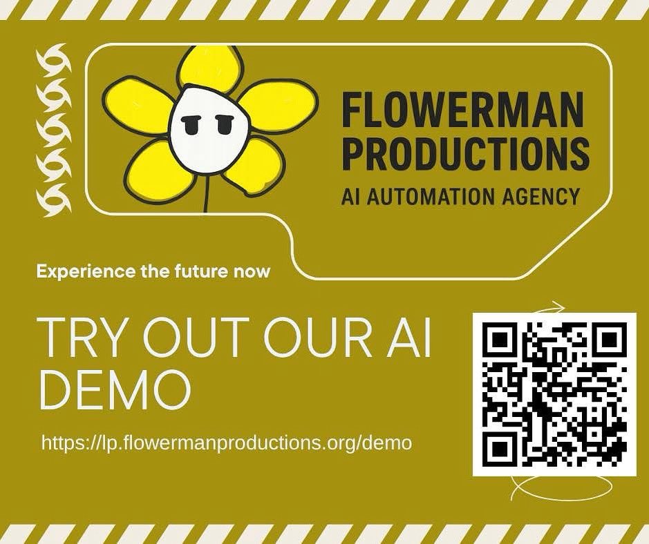 redbpro's tweet image. Try out our FREE AI demo today!
Whether you’re a business owner or just AI-curious, our tools are designed to streamline your workflow and ignite your creativity.

📲 Scan the QR code or click here to get started:
👉 lp.flowermanproductions.org/demo