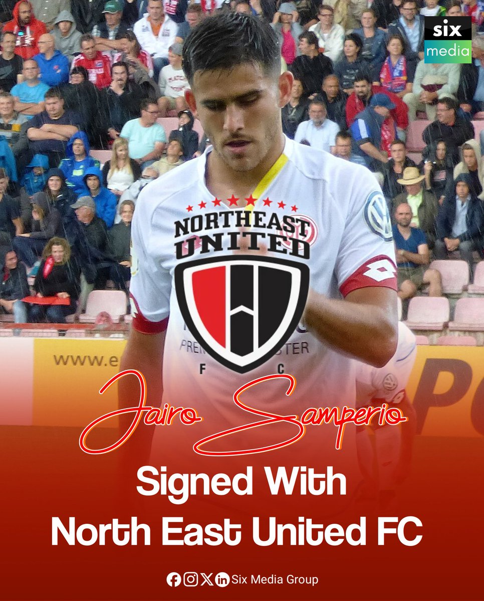 SixMediaGroup's tweet photo. Jairo Samperio Signed With North East United FC
#isl #islupdates #footballupdates #northeastunitedfc #football #Sixmediagroup https://t.co/nHzj2dfOSq