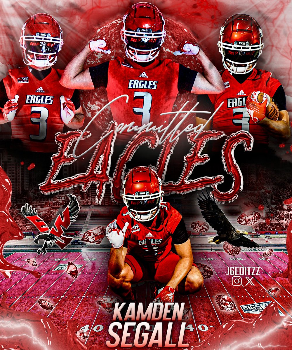 Kamden Segall (@kamdensegall) on Twitter photo COMMITTED!!! Let’s do it Cheney!#GoEags 🦅🦅<a href="/CoachBestEWU/">Coach Aaron Best</a> <a href="/Coach__York/">Austin York</a> <a href="/CoachAnderson_M/">Marc Anderson</a>
<a href="/LibertyFBLions/">Liberty Lions Football</a> <a href="/J6EDITZZ/">J6EDITZZ</a> <a href="/coachthomasfb/">Colin Thomas</a> <a href="/EWUFootball/">EWU Football 🏈</a> COMMITTED!!! Let’s do it Cheney!#GoEags 🦅🦅<a href="/CoachBestEWU/">Coach Aaron Best</a> <a href="/Coach__York/">Austin York</a> <a href="/CoachAnderson_M/">Marc Anderson</a>
<a href="/LibertyFBLions/">Liberty Lions Football</a> <a href="/J6EDITZZ/">J6EDITZZ</a> <a href="/coachthomasfb/">Colin Thomas</a> <a href="/EWUFootball/">EWU Football 🏈</a>
