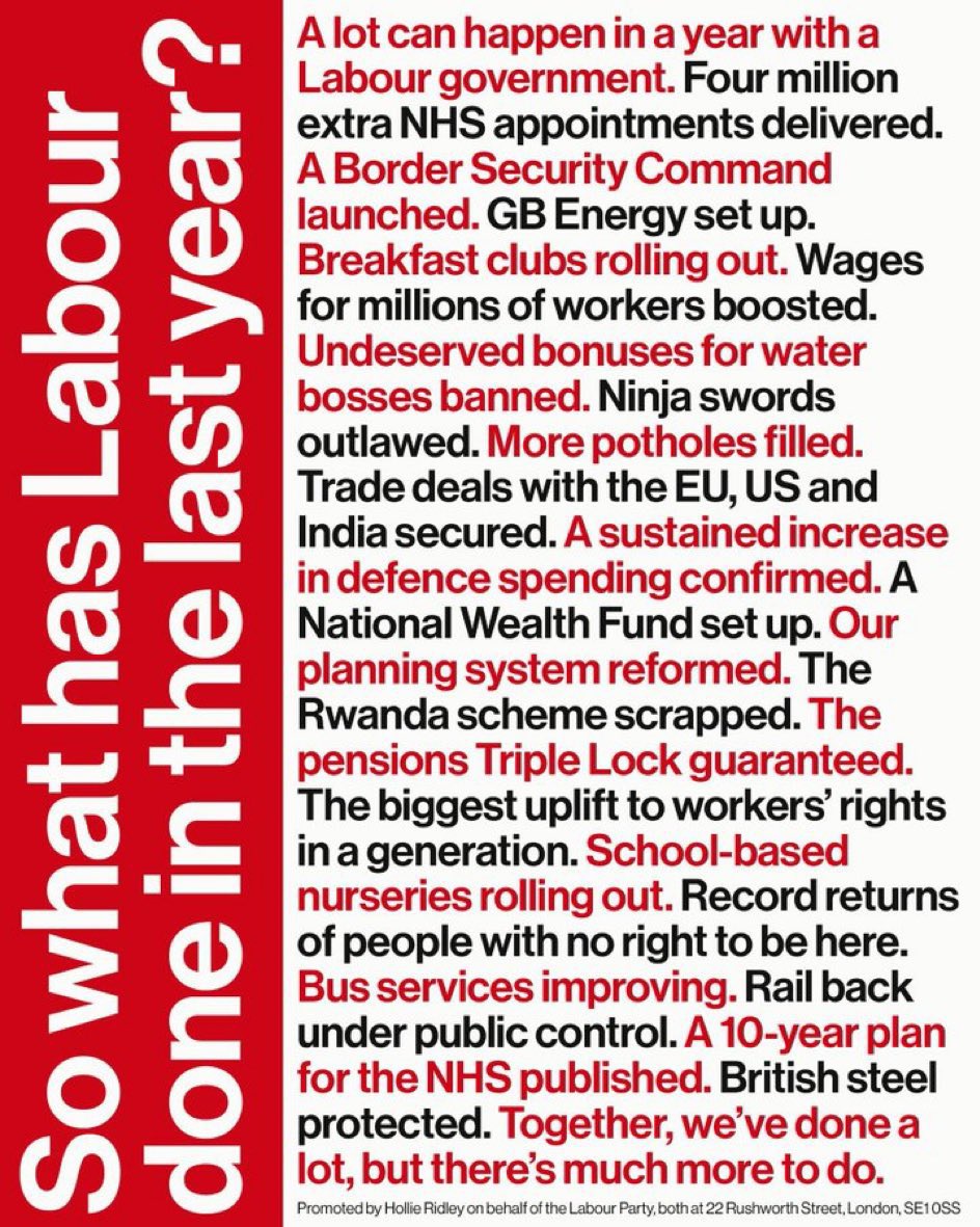 So what has <a href="/UKLabour/">The Labour Party</a> done in the last year?