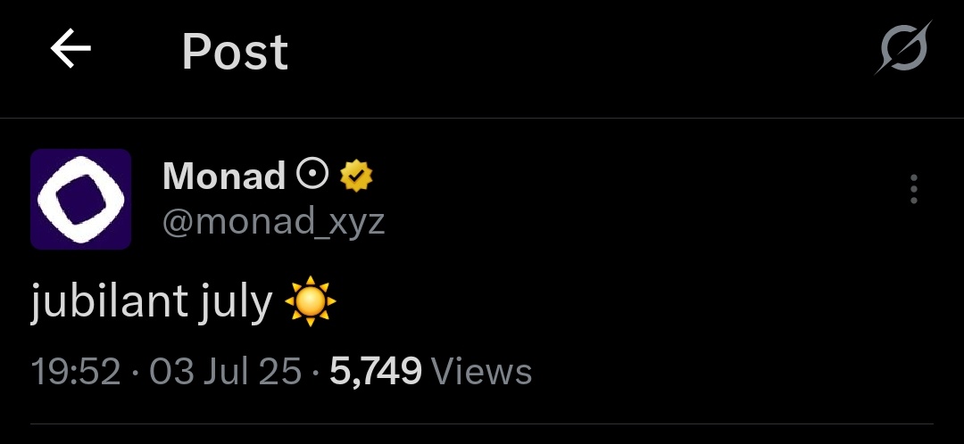 Are you a real one? A true Monad believer? 
If yes… drop a “gmonad” in the replies!

And don’t forget to link up with <a href="/KaitoAI/">Kaito AI 🌊</a> for fresh alpha 
Let’s keep the energy high with <a href="/monad_xyz/">Monad ⨀</a>  this journey’s just getting started!

#Monad #Kaito #gmonad #Web3Community #CryptoFam