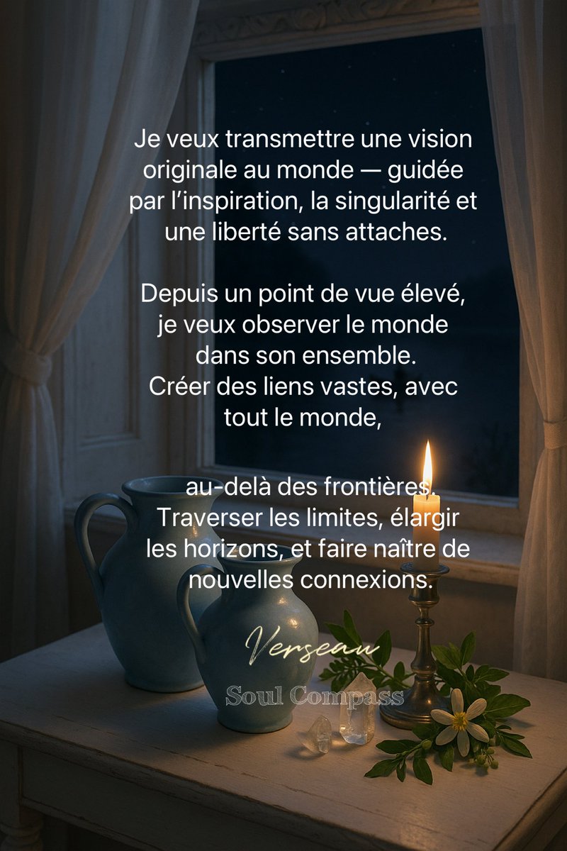SoulCompass111's tweet photo. #astrology #astrologie #水瓶座 #チャネリングメッセージ #ZodiacSigns #AmeVerseau #MessageCanalisé #LibertéDeLEsprit #FreedomSeeker 
#AquariusSoul #ChanneledMessage 

Messages of light and soul ✨  
Astrology • Energy • Connection  
Let your soul remember 🌙 https://t.co/g0brQr4uqc