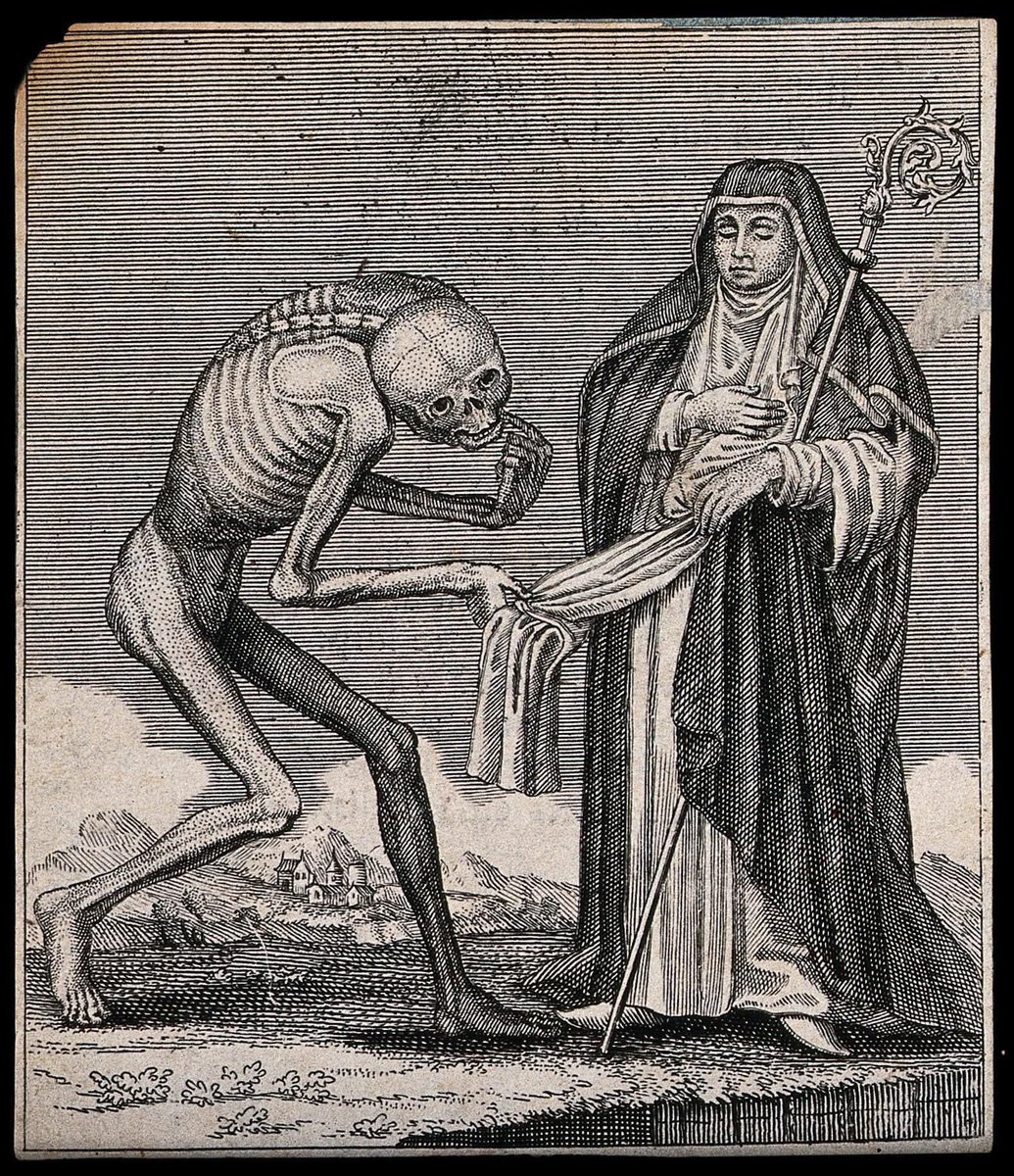 Death and The Abbess, after the Basel Dance of Death - Attributed to J. A. Chovin (1720-1776).